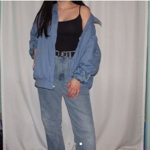 Light blue oversized 90s style windbreaker